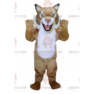 BIGGYMONKEY™ Beige & White Leopard Lynx Tiger Mascot Costume -