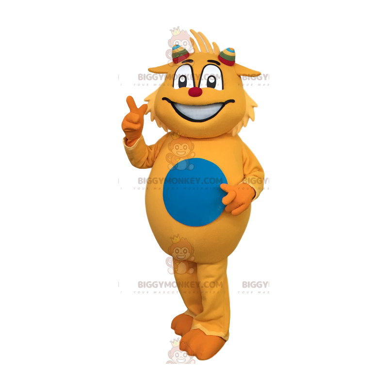 BIGGYMONKEY™ maskotkostume Gul mand med flerfarvede antenner - BIGGYMONKEY™ maskotkostume Gul mand med flerfarvede antenner -