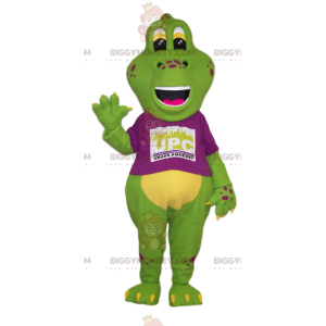 Big Green Lizard BIGGYMONKEY™ maskotkostyme med fuchsia-trøye - Snake Mascots - BIGGYMONKEY_011921 - BiggyMonkey.com