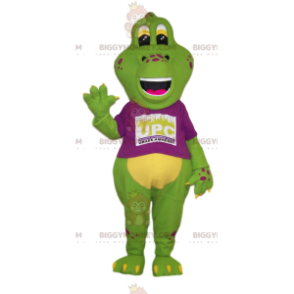 Big Green Lizard BIGGYMONKEY™ Mascot Costume with Fuchsia