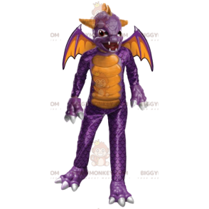 Very Menacing Purple and Yellow Devil BIGGYMONKEY™ Mascot