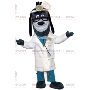 BIGGYMONKEY™ Mascot Costume Gray Dog In Doctor Outfit –