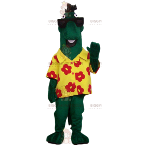 Odd Green Horse BIGGYMONKEY™ Mascot Costume With Hawaiian