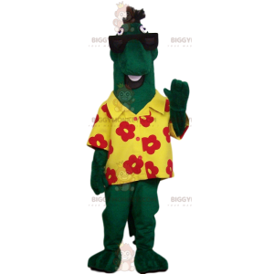 Odd Green Horse BIGGYMONKEY™ maskotkostume med hawaiiansk gul