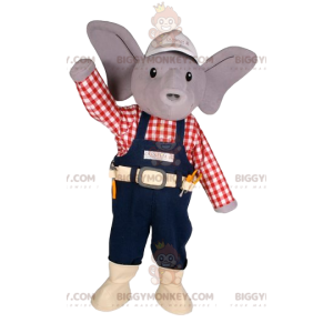 BIGGYMONKEY™ Costume da mascotte Topolino grigio in completo da