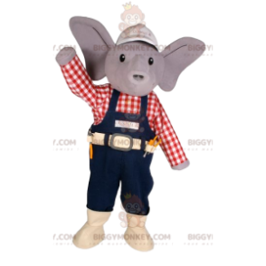 BIGGYMONKEY™ Little Gray Mouse Mascot Costume In Handyman