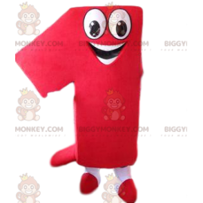 Zeer glimlachend rood nummer 1 BIGGYMONKEY™ mascottekostuum - Niet-geclassificeerde mascottes - BiggyMonkey.com