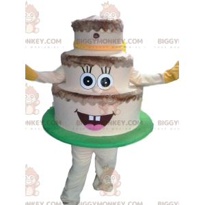 Costume de mascotte BIGGYMONKEY™ de gâteau crème à 3 étages -