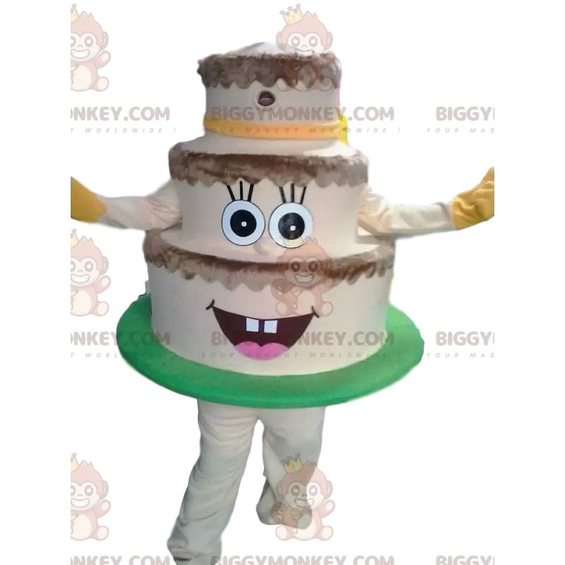 Disfraz de mascota BIGGYMONKEY™ de pastel de crema de 3 niveles Disfraz de mascota BIGGYMONKEY™ de pastel de crema de 3 niveles