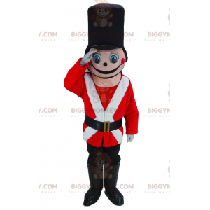 BIGGYMONKEY™ Maskottchenkostüm Rosa Soldat in Rot, Weiß und