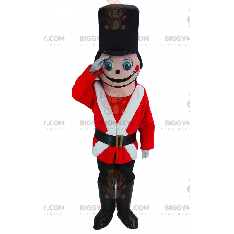 BIGGYMONKEY™ Costume da mascotte Soldato rosa vestito di rosso BIGGYMONKEY™ Costume da mascotte Soldato rosa vestito di rosso
