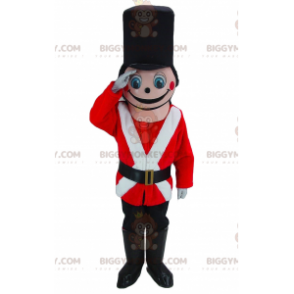BIGGYMONKEY™ Maskottchenkostüm Rosa Soldat in Rot, Weiß und