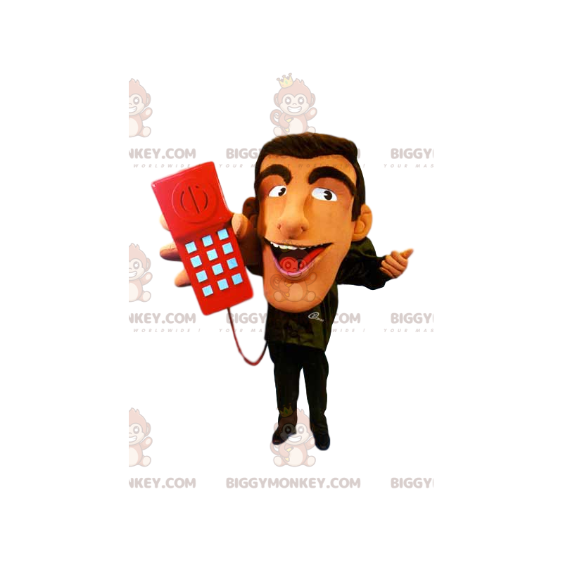 Costume de mascotte BIGGYMONKEY™ de représentant avec son Costume de mascotte BIGGYMONKEY™ de représentant avec son