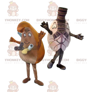 BIGGYMONKEY™s mascot of two brown and gray bodies -