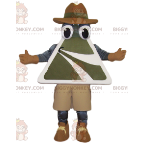 Fato de Mascote Homem BIGGYMONKEY™ com Sinal de Trânsito –