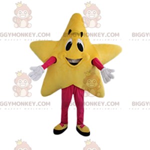 All Smiling Yellow Star BIGGYMONKEY™ Maskottchen-Kostüm -