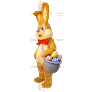 BIGGYMONKEY™ Easter Bunny Mascot Costume with Basket of