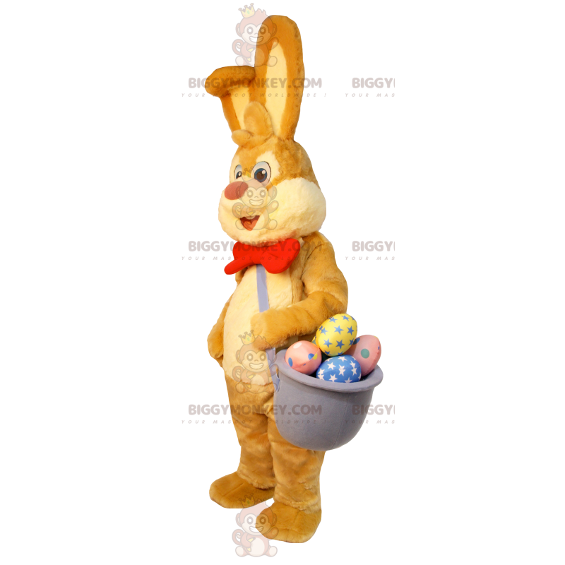 BIGGYMONKEY™ Easter Bunny Mascot Costume with Basket of