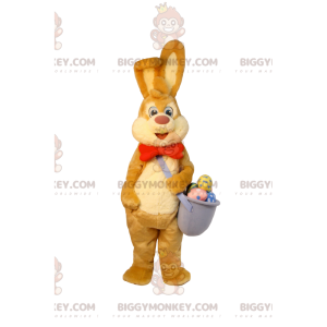 BIGGYMONKEY™ Easter Bunny Mascot Costume with Basket of