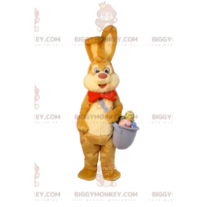 BIGGYMONKEY™ Easter Bunny Mascot Costume with Basket of