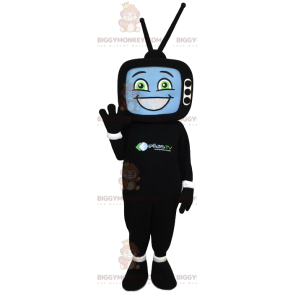Man BIGGYMONKEY™ maskotkostume med tv-formet hoved - Mænds maskoter - BIGGYMONKEY_011947 - BiggyMonkey.com