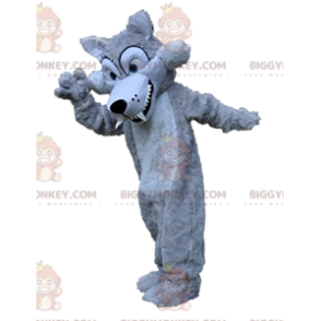 Big Teeth Silver Grey Wolf BIGGYMONKEY™ Maskottchenkostüm - Wolf Maskottchen - BIGGYMONKEY_011948 - BiggyMonkey.com