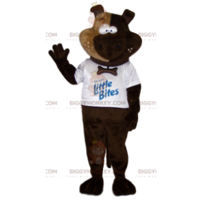 Kostým maskota hnědého psa BIGGYMONKEY™ s bílým tričkem - Maskoti psů - BIGGYMONKEY_011949 - BiggyMonkey.com