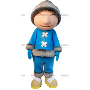 Inuit BIGGYMONKEY™ mascottekostuum in blauwe outfit en bontmuts - Niet-geclassificeerde mascottes - BiggyMonkey.com