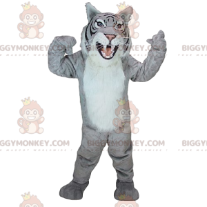 Majestic and Fierce Gray Tiger BIGGYMONKEY™ Mascot Costume -