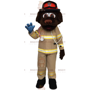 BIGGYMONKEY™ Mascot Costume Brown Labrador Rescuer Outfit -