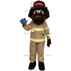 Kostium maskotki BIGGYMONKEY™ Brązowy strój ratownika labradora