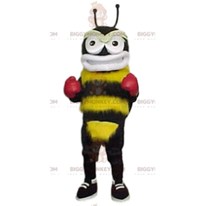 Kostým maskota BIGGYMONKEY™ Žlutý a černý čmelák s boxerskými