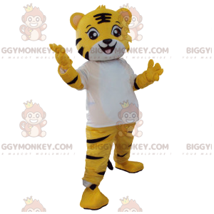 Kostium maskotki tygrysa BIGGYMONKEY™ z białym t-shirtem -