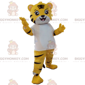 Tigerunge BIGGYMONKEY™ maskotdräkt med vit t-shirt -