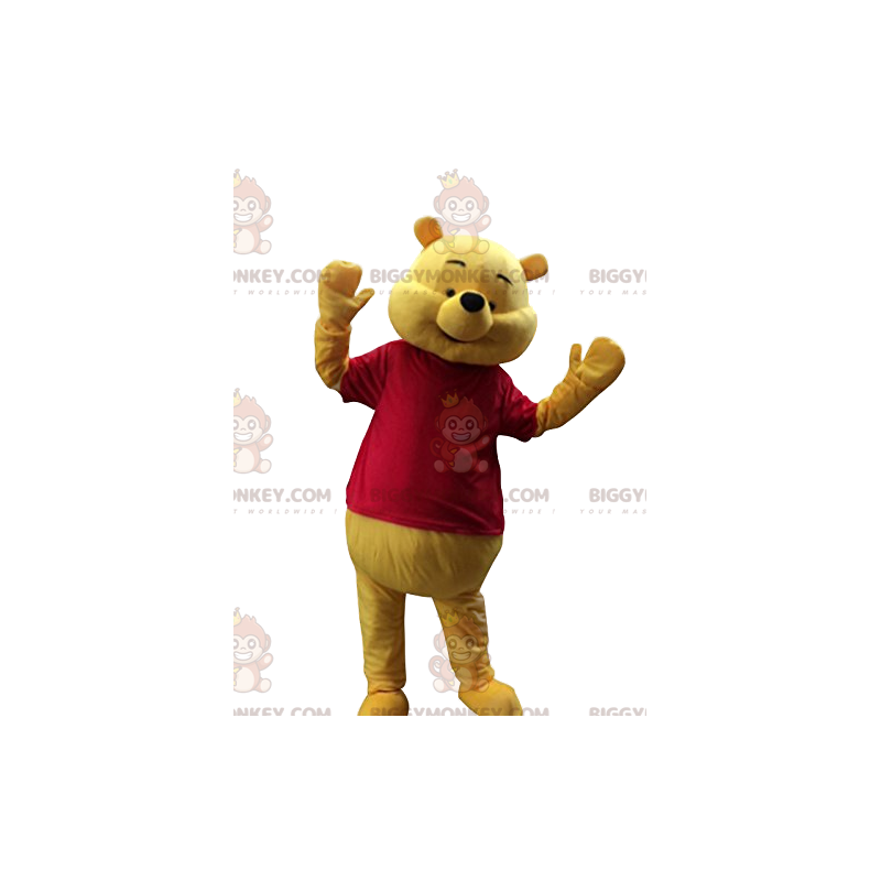 Happy Winnie the Pooh BIGGYMONKEY™ Mascot Costume with Red Happy Winnie the Pooh BIGGYMONKEY™ Mascot Costume with Red