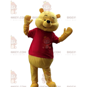 Glad Peter Plys BIGGYMONKEY™ maskotkostume med rød T-shirt -