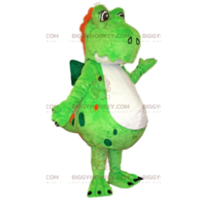 Costume de mascotte BIGGYMONKEY™ de dinosaure vert fluo avec sa