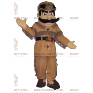 Trapper BIGGYMONKEY™ mascottekostuum met bontmuts -