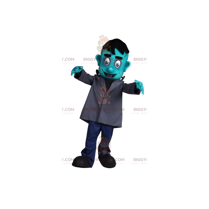 Costume de mascotte BIGGYMONKEY™ de Frankenstein turquoise avec Costume de mascotte BIGGYMONKEY™ de Frankenstein turquoise avec
