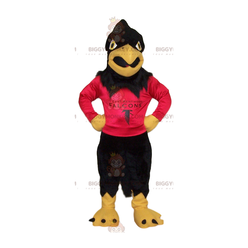 BIGGYMONKEY™ Golden Eagle-mascottekostuum met rood BIGGYMONKEY™ Golden Eagle-mascottekostuum met rood