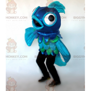 Kæmpe blå og grøn fisk BIGGYMONKEY™ maskotkostume - Fiskmascotter - BIGGYMONKEY_01386 - BiggyMonkey.com