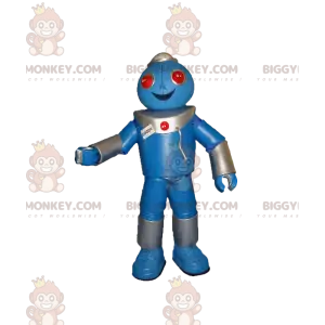 Very Cheerful Blue Robot BIGGYMONKEY™ Mascot Costume –