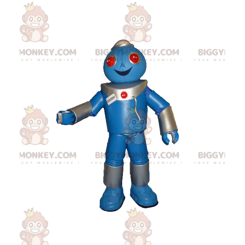 Very Cheerful Blue Robot BIGGYMONKEY™ Mascot Costume – Very Cheerful Blue Robot BIGGYMONKEY™ Mascot Costume –