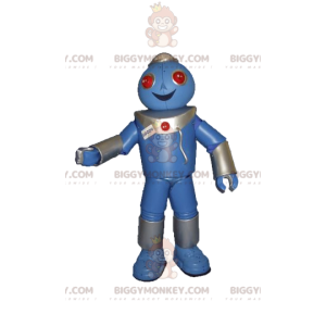 Erittäin iloinen Blue Robot BIGGYMONKEY™ maskottiasu -