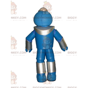 Traje de mascote de robô azul muito alegre BIGGYMONKEY™ –