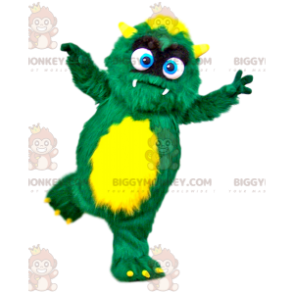 Little Green and Yellow Hairy Monster BIGGYMONKEY™ Mascot