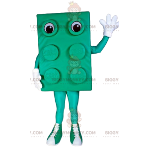Green Block Big Eyes BIGGYMONKEY™ Mascot Costume -