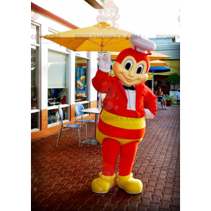 Costume de mascotte BIGGYMONKEY™ d'abeille rouge et jaune de