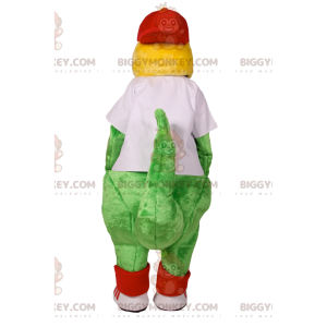 Traje de mascote de dinossauro verde BIGGYMONKEY™ com camisa de