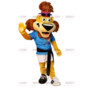 Super Fun Lion BIGGYMONKEY™ Mascot Costume In Sportswear -